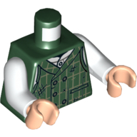 Torso Plaid Vest with White Shirt Print, White Arms, Light Nougat Hands Dark Green
