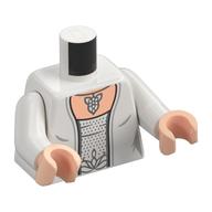 Torso, Jacket, White Shirt, Silver Trim, Necklace print, White Arms, Light Nougat Hands Weiß