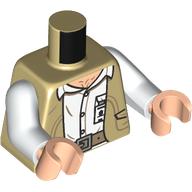 Torso, Jacket, Dark Tan Belt, White Shirt, ID Badge print, White Arms, Light Nougat Hands Beige