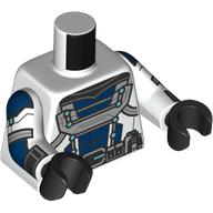Torso, Silver/Dark Blue Armor, Black Utility Belt print, White Arms, Black Hands Weiß