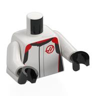 Torso, Racing Suit, Black/Red Markings, Red 'H' print, White Arms, Black Hands White
