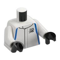 Torso, Racing Suit, Blue Lines, Silver Bull print, White Arms, Black Hands White