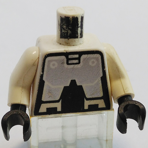Torso Robot, Metal Panels Print (Exploriens), White Arms, Black Hands White