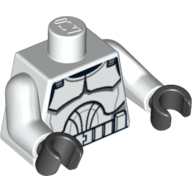 Torso Clone Trooper Armour Print, White Arms, Black Hands White