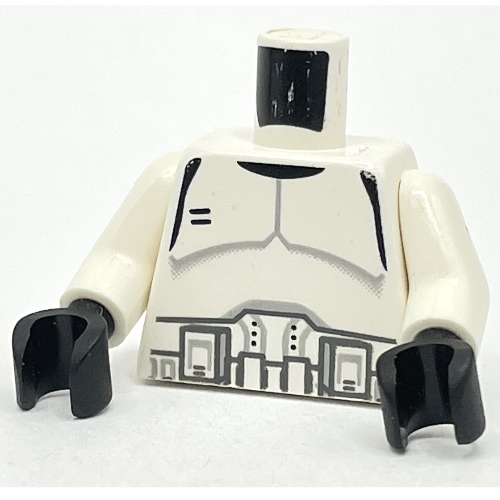 Torso Armor Clone Trooper Print, White Arms, Black Hands White