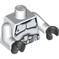 Torso Armor Clone Trooper Black Belt Print, White Arms, Black Hands in 