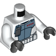 Torso ARC Trooper Armour Print, White Arms, Black Hands White