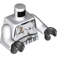 Torso Armor Stormtrooper, Detailed Armor, Dirt Stains Print, White Arms, Black Hands Weiß