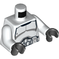 Torso Clone Trooper Armour Print, White Arms, Black Hands White