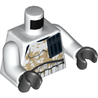 Torso Armor Stormtrooper, Black Pocket Device and Tan Dirt Stains Print, White Arms, Black Hands Weiß