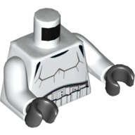 Torso Armor Stormtrooper, Detailed Armor without Shoulder Belts Print, White Arms, Black Hands White