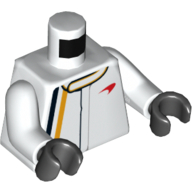 Torso Racing Jacket with Red McLaren Logo Print, White Arms, Black Hands White