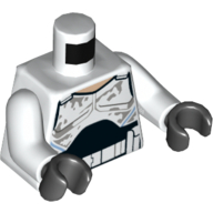 Torso Armor with Dirt Stains Print (Captain Rex), White Arms, Black Hands White