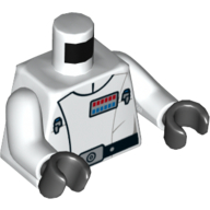 Torso Jacket with Wide Lapel, Rank Badge, Belt Print (Director Krennic), White Arms, Black Hands White