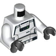 Torso Armor, Stormtrooper with Belt, Green Buttons Print, White Arms, Black Hands Weiß