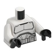 Torso Clone Trooper Armour, Wide Stomach Area Print, White Arms, Black Hands White