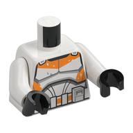 Torso Armor, Clone Trooper, Orange Markings print, White Arms, Black Hands White