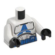 Torso, Clone Trooper Armor, Blue Markings, Utility Belt, White Arms, Black Hands Weiß