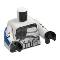 Torso, Clone Trooper Armor, Captain with Blue Markings, Arm print, White Arms, Black Hands White