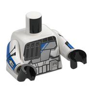 Torso, Arc Trooper Blue/Light Bluish Grey Armor, Black Pauldron print, White Arms, Black Hands White