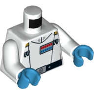 Torso Imperial Officer Uniform Print (Admiral Thrawn), White Arms, Dark Azure Hands Weiß