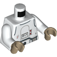 Torso Armour, Red Lights, Utility Belt Print (Stormtrooper), White Arms, Dark Tan Hands Weiß