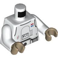 Torso Armour, Red Lights, Utility Belt, Red and Blue Rank Insignia Badge Print (Stormtrooper), White Arms, Dark Tan Hands White
