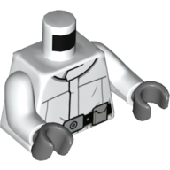 Torso Imperial Crew Uniform with Black Belt with Buckle and Pouch Print, White Arms, Dark Bluish Gray Hands White