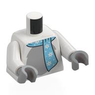 Torso, Metal Blue Scarf, Light Bluish Grey Fur Chest print, White Arms, Light Bluish Gray Hands Weiß