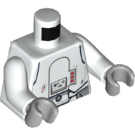 Torso Armour Snowtrooper with Printed Back Print, White Arms, Light Bluish Gray Hands Weiß
