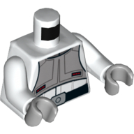 Torso Imperial AT-DP Pilot Uniform with Light Bluish Gray Vest and Black Belt Print, White Arms, Light Bluish Gray Hands Weiß