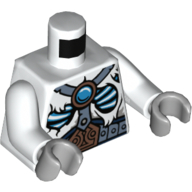 Torso Fur with Wide Belt, Straps, Glowing Bones and Ice Chi Emblem Print, White Arms, Light Bluish Gray Hands Weiß