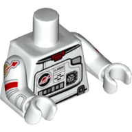 Torso Space Suit, Control Panel Print, White Arms, Light Bluish Grey Hands with Classic Space Logo Print on Right Arm Weiß