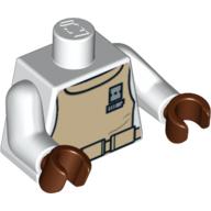 Torso Mon Calamari Rebel Uniform Print (Admiral Ackbar), White Arms, Reddish Brown Hands White