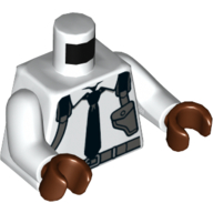 Torso Shirt, Black Tie, Grey Belt, Shoulder Holster Print, White Arms, Reddish Brown Hands White
