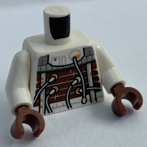 Torso Jumpsuit, Hoses, Black Vest (Bacta Tank Suit) Print, White Arms, Reddish Brown Hands White
