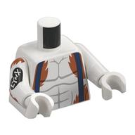 Torso, Light Bluish Grey Muscle Lines, Dark Orange Fur, Dark Blue Suspenders, Black Tattoo on Arm print, White Arms and Hands White