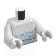 Torso Bare Chest, Medium Blue Ice Patches, Muscles, Belt print, White Arms and Hands Weiß