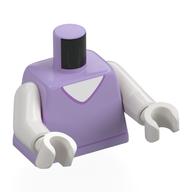 Torso, Shirt, White Chest print, White Arms and Hands Lavender