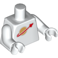 Torso Classic Space Logo Print, White Arms and Hands Weiß