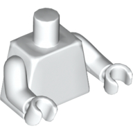 Torso Classic Space Logo Centered Print, White Arms and Hands Weiß