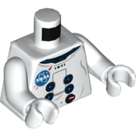 Torso Spacesuit with NASA Logo Print, White Arms and Hands White
