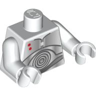 Torso Droid with Panels, Concentric Circles and 2 Red Spots Print (K-3PO) White Arms and Hands Weiß