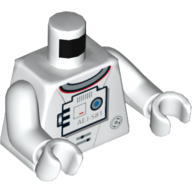 Torso Shuttle Adventure Logo and Equipment with 'AEJ-581', Front and Back Print, White Arms and Hands White
