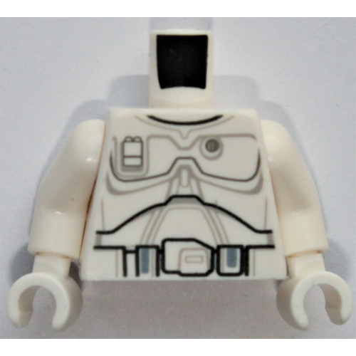 Torso Armor Plate and Belt Print (Boba Fett), White Arms and Hands Weiß