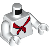 Torso Red Tied Scarf Print, White Arms and Hands White