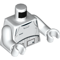 Torso Armor with Black, Gray and Dark Gray Lines Print, White Arms and Hands Weiß