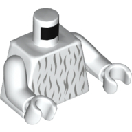Torso Light Bluish Gray Fur Print (Moroff), White Arms and Hands Weiß