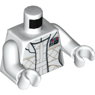 Torso Checkered Jacket with White Undershirt and Belt Print (Leia), White Arms and Hands White