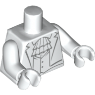 Torso Tuxedo with Ruffle Print, White Arms and Hands White